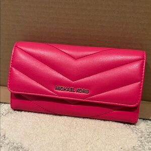 Michael Kors Vibrant Pink Quilted Wallet